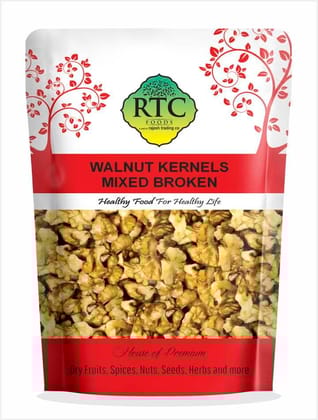 RTC FOODS 200g Broken Walnut Kernels | All-Natural Akhrot Giri | High in Iron, Protein, and Omega-3 | Nutritious & Healthful Dry Fruit | Antioxidant-Rich Superfood