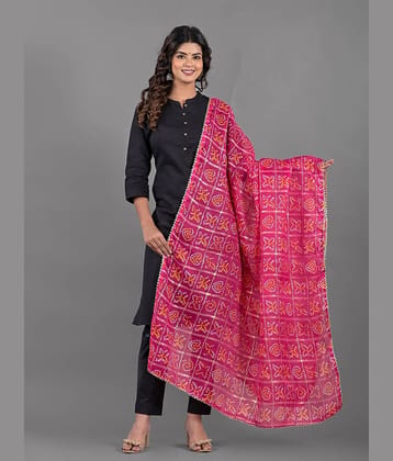 Apratim Pink Cotton Blend Women's Dupatta - ( Pack of 1 )