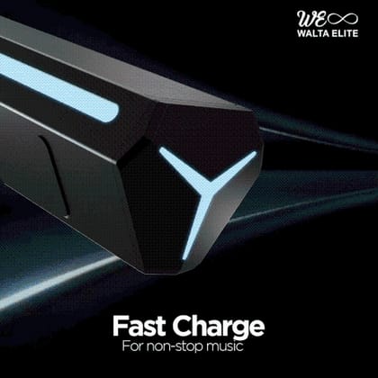 Walta Elite Brio 1110 Sound Bar 25W Bluetooth Sound Bar, Led Lights with TWS, Aux- (Platinum Black)