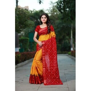 SVB Saree Multicolour Mysore Art Silk Saree With Blouse
