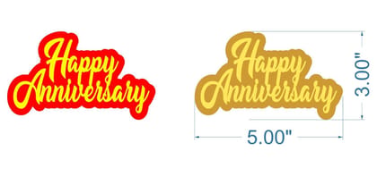 Brand Zero MDF Double Layered Quotes Fridge Magnet Design - Happy Anniversary