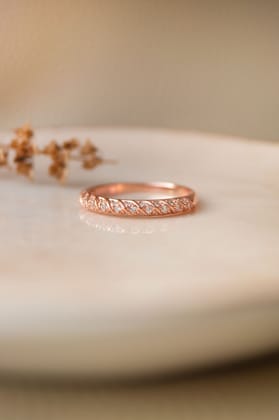 Band With A Twisted Trail Sterling Silver Ring-US 6 = 16.5mm Diameter / Rose