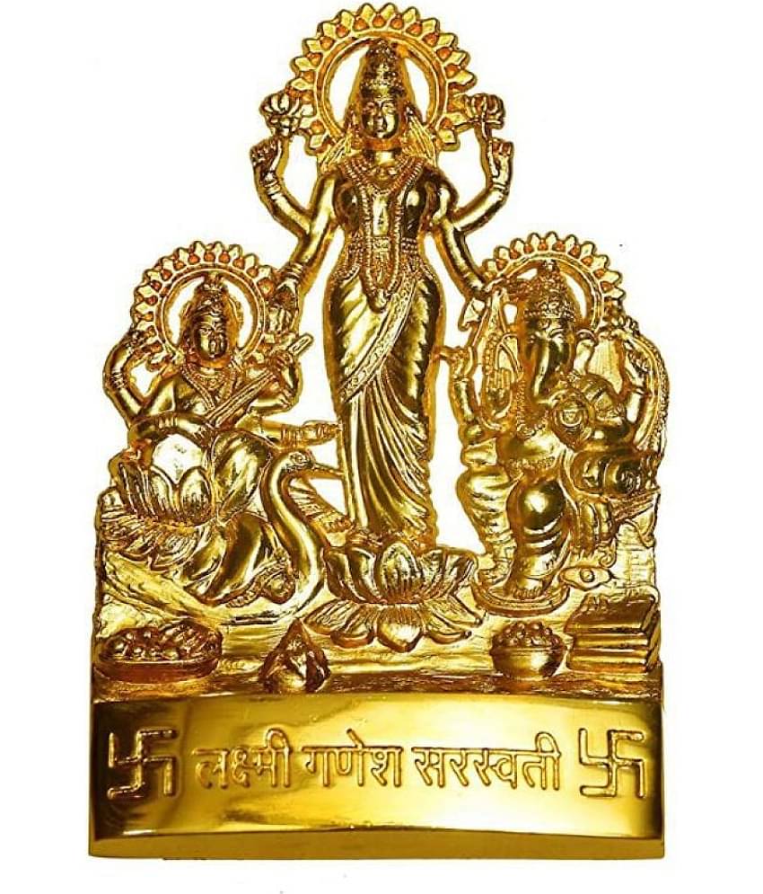 RUDRA DIVINE Lakshmi Ganesha Saraswati Idol ( 10 cm )