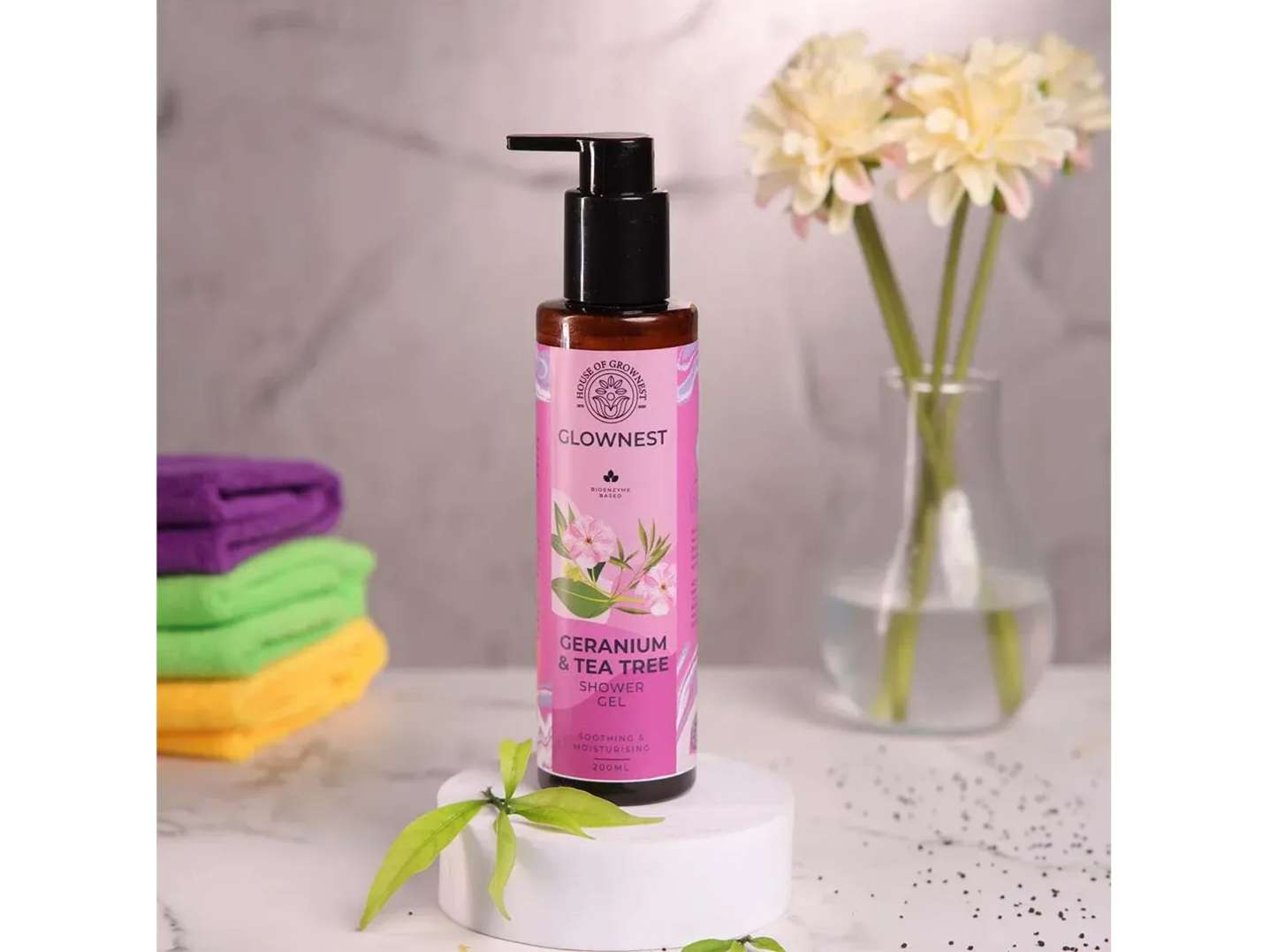Grownest Bioenzyme Based Geranium & Tea Tree Shower Gel (200ml)