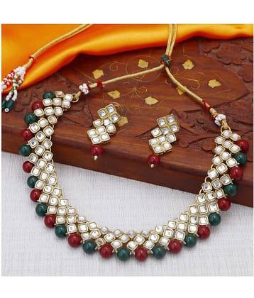 Sukkhi Alloy Golden Traditional Necklaces Set Choker