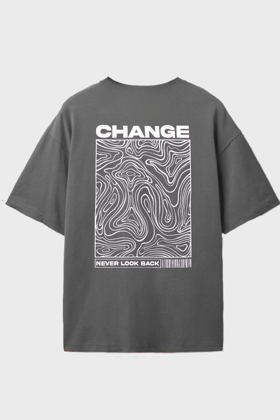 Change, Never Look Back- Oversized T-Shirt-XS