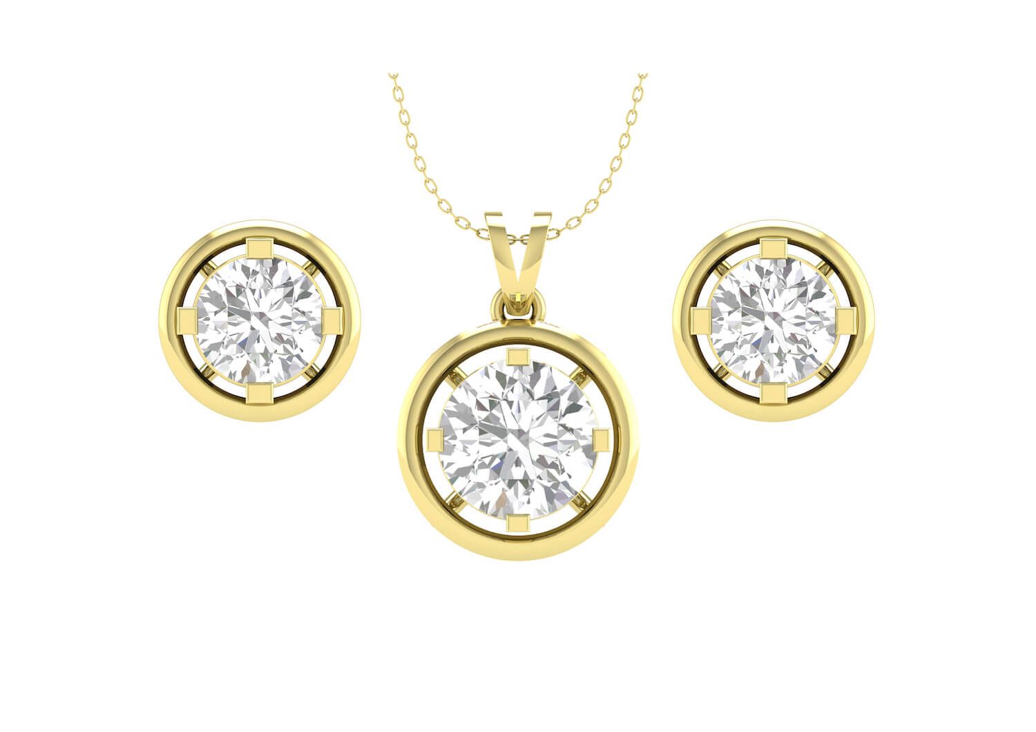 Gold Aureole Round Jewellery Set
