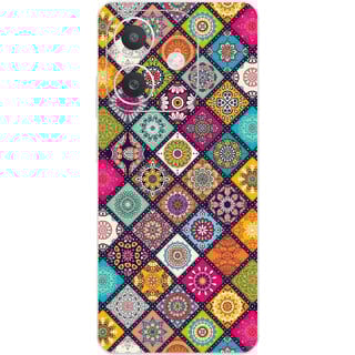 Yug Emporium Back Skin Wrap For Oppo A3x Premium Quality Full Coverage (Rangoli 3D) (Back Cover Multicolor)