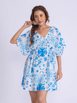 Women's Cotton Kaftan Dress | Azure-Free Size