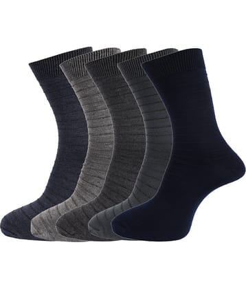 Dollar - Cotton Men's Self Design Multicolor Full Length Socks ( Pack of 5 )