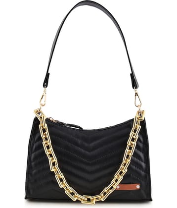 Lychee Bags Shoulder Bag PU Set of 1 ( Black )