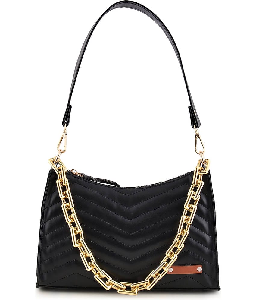 Lychee Bags Shoulder Bag PU Set of 1 ( Black )