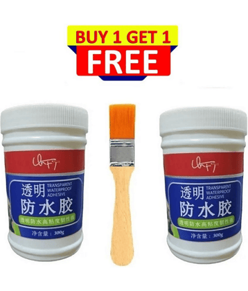 Waterproof Transparent Glue with Brush|Anti-Leakage Agent Coating | Invisible Crack Sealant Super Strong Gel Adhesive for Roof, Bathroom Wall, Window, Tile & mildew-proof Kitchen