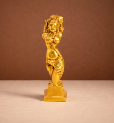 Handcrafted Brass Shalabhanjika Figurine – Gold Finish Handcrafted Brass Shalabhanjika Figurine – Gold Finish
