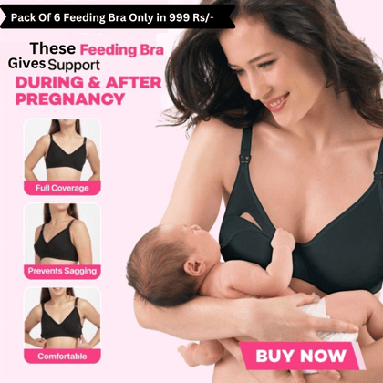 Premium Feeding Bras for New Moms (Set of 6)-32B / Multicolor Set Of 6
