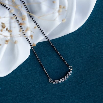 Radiant Unity Rhodium Mangalsutra-White / Rhodium / 18"