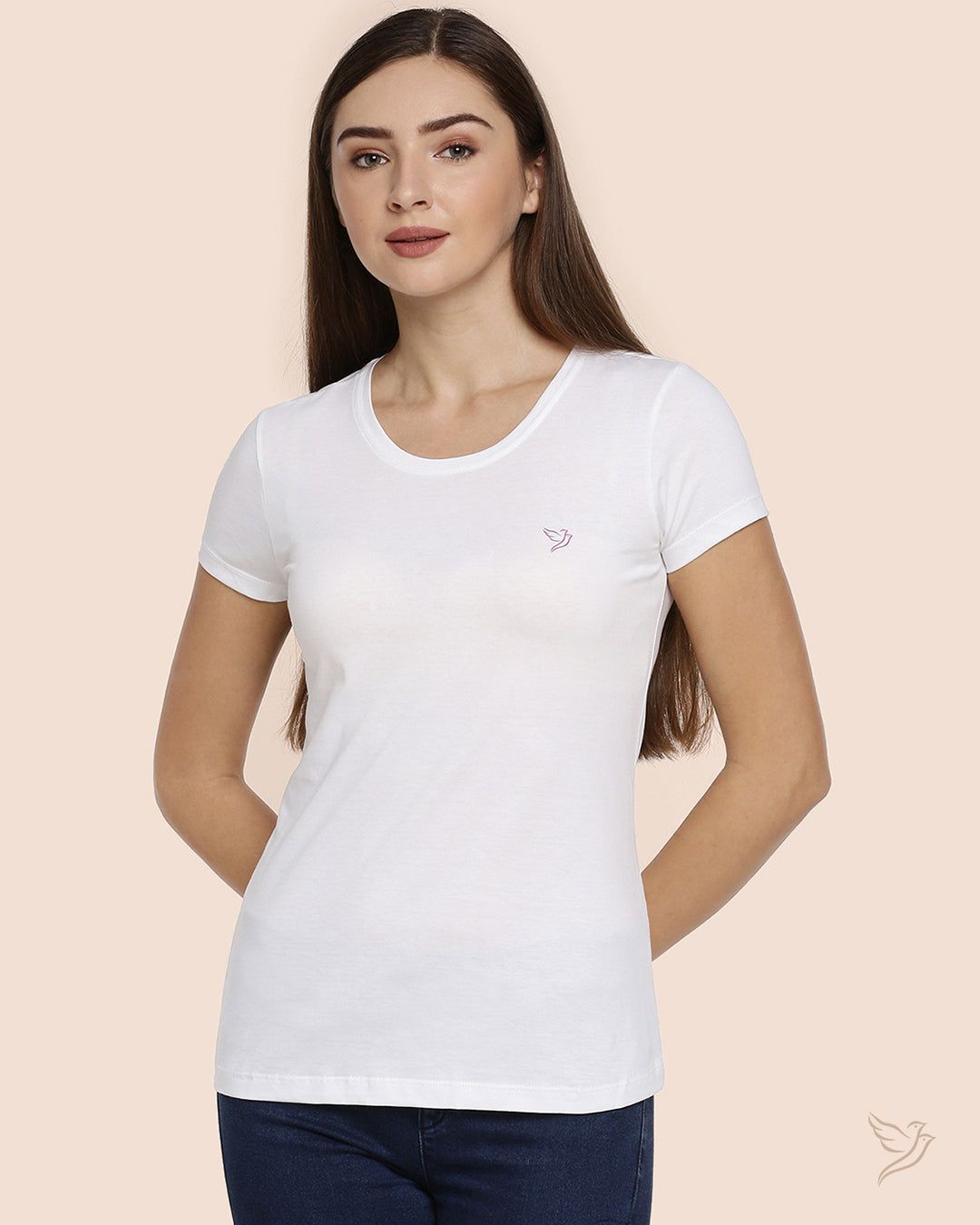 Slim Fit Signature Tee - Pearl White-S / Pearl White