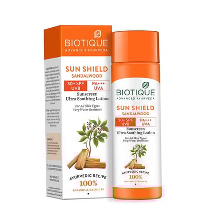 Biotique Sun Shield Sandalwood 50+SPF Sunscreen Lotion 50ml Biotique Sun Shield Sandalwood 50+SPF Sunscreen Lotion 50ml