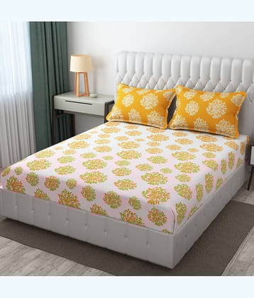 Apala Microfiber 1 Double King Bedsheet with 2 Pillow Covers ( Multicolor )