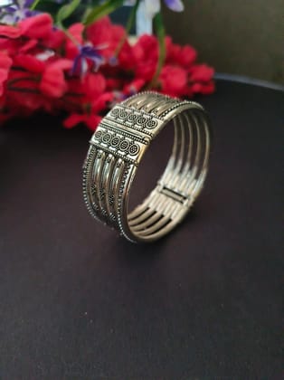 Elegant German Silver Navratri Openable Kadas Set | Sarichka Fashion
