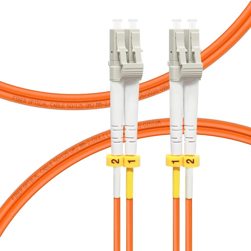 LC to LC Multimode Duplex Fiber Optic Cable, PVC Patch Cord for Networking switches, routers, and patch panels -5m