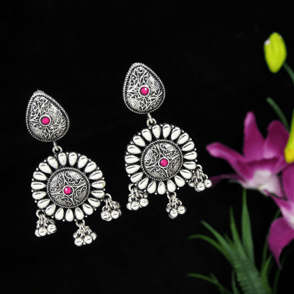 Antique Gold/Silver Plated Floral Trendy Drop Earring- AER 3199
