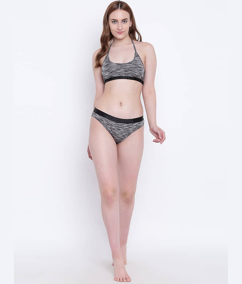 La Intimo Polyester Women's Push Up Bra ( Grey )