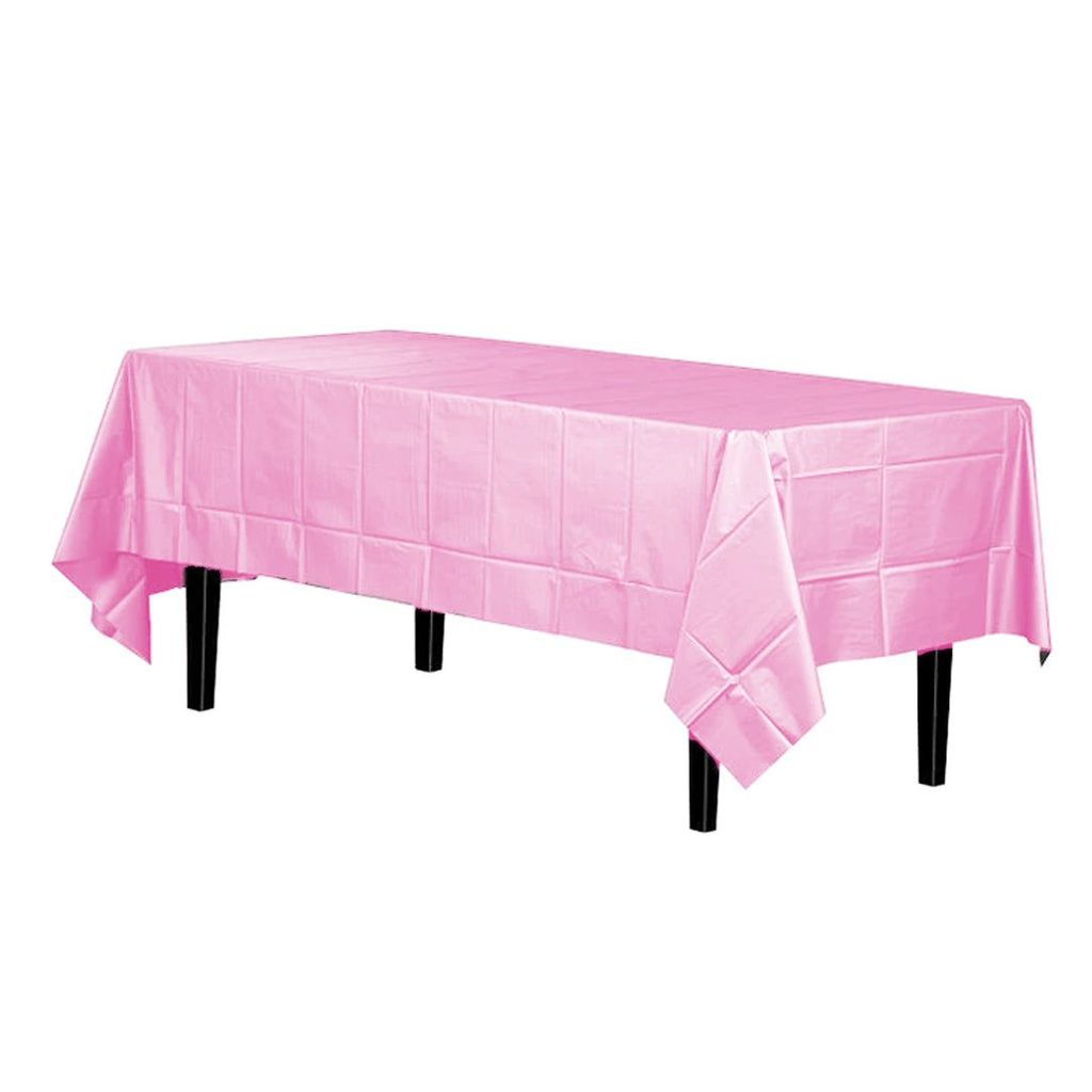 Light Pink Vinyl Table Cover for Party Decor - 54X108 - 1PC - Party and Festive Needs | Buy online on ZillyBuy