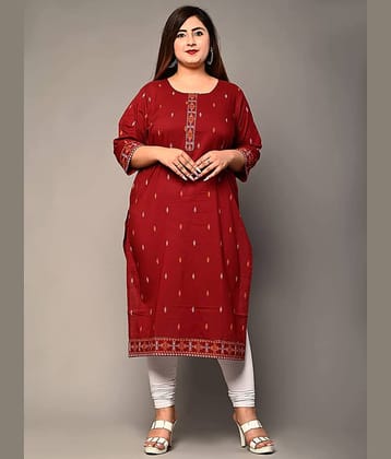 Swasti - Maroon Cotton Women's Straight Kurti ( Pack of 1 )