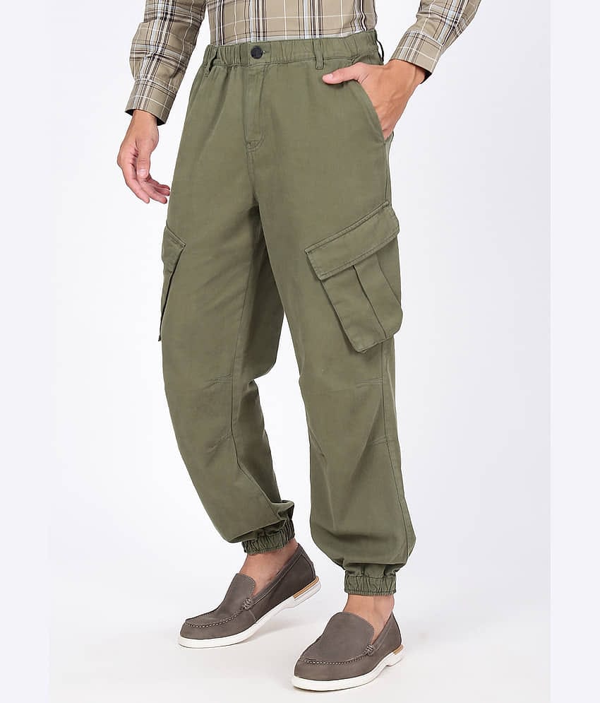 IVOC Relax Flat Men's Cargos - Olive ( Pack of 1 )