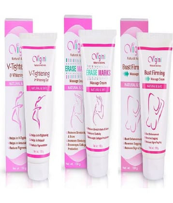 Vigini Whitening &Tightening Gel Feel Virgin,Stretch marks,Firming, Cream Pack of 3