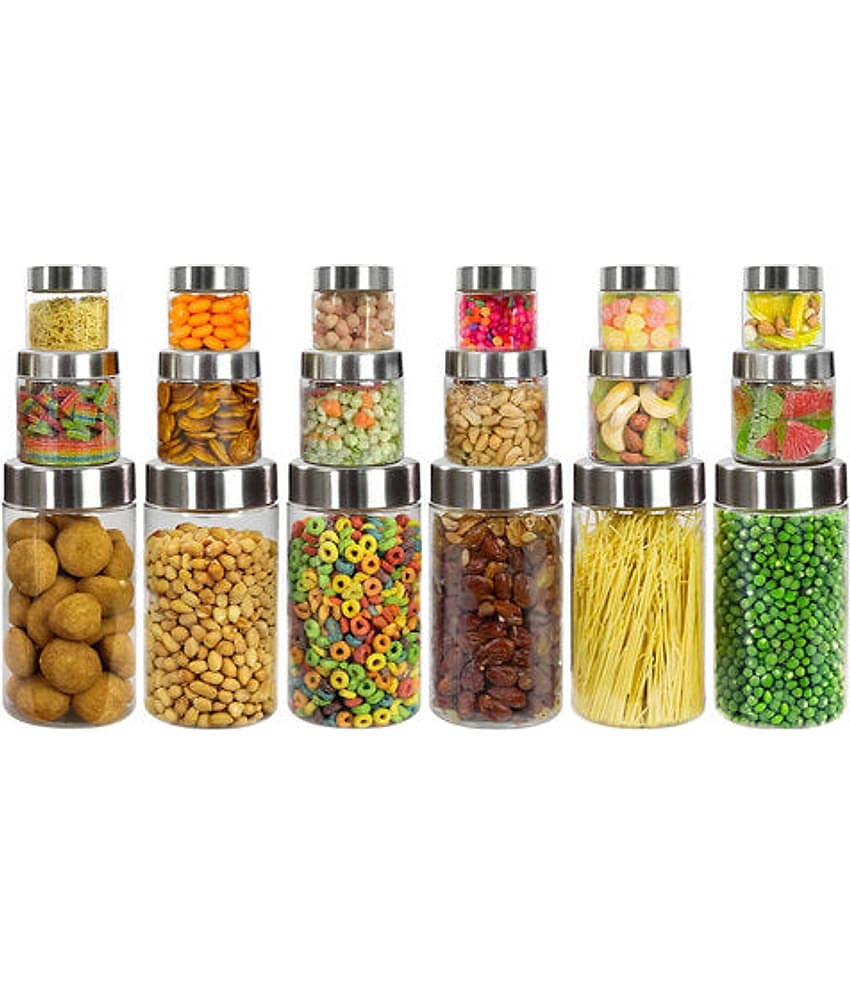 PearlPet 200ml,500ml,1700ml Plastic Transparent Multi-Purpose Container ( Set of 18 )