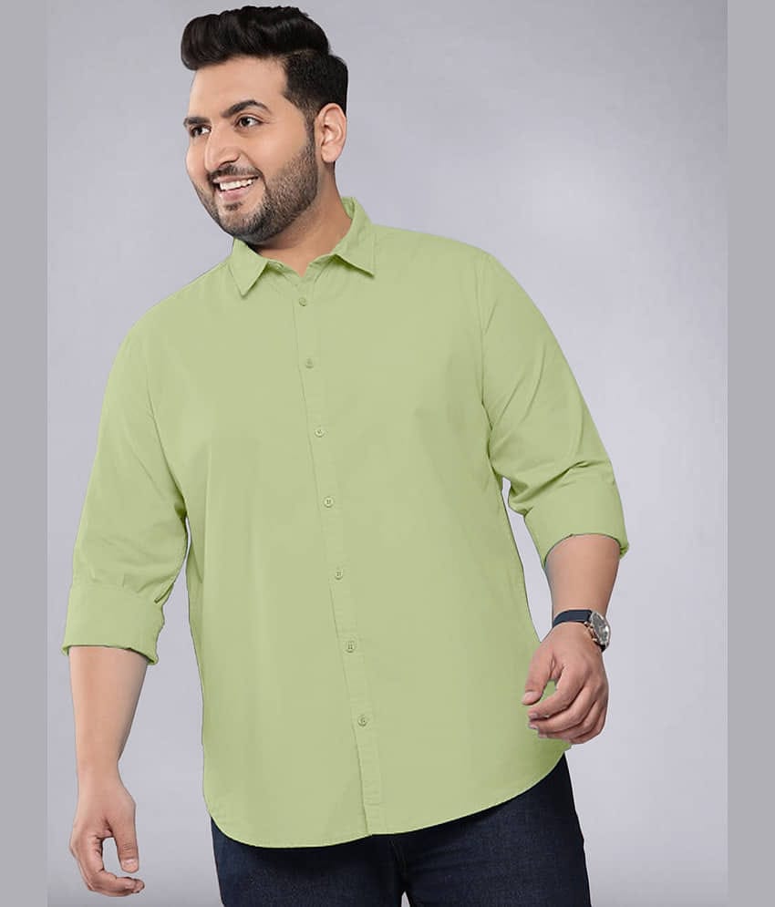 ADWYN PETER 100% Cotton Regular Fit Solids Full Sleeves Men's Casual Shirt - Green ( Pack of 1 )