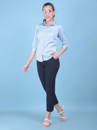 Blue Stretchable Trousers-28 / Blue