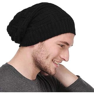 Beanie Cap for Men Women Slouchy Winter Woolen Knitted Inside Fur Men's Caps(Assorted Pattern)