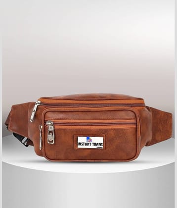 TRANSLUGGAGE Leather BROWN Waist Pouch