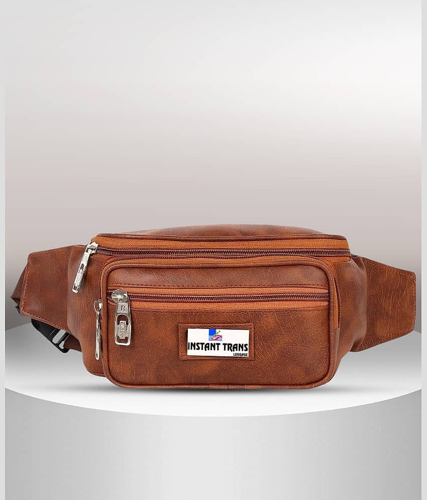 TRANSLUGGAGE Leather BROWN Waist Pouch