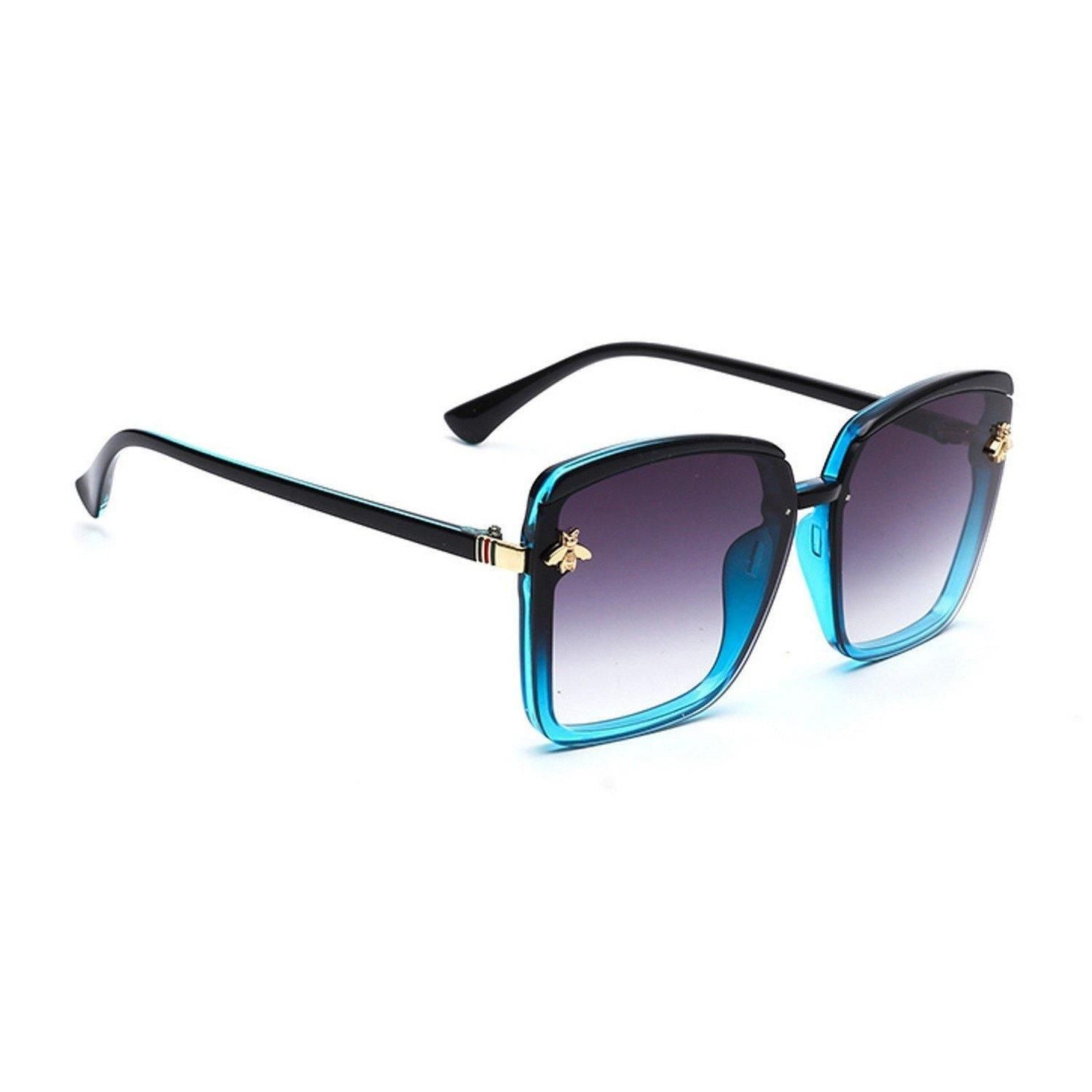 Dervin Cat Eye Women's Oversized Sunglasses (Black)