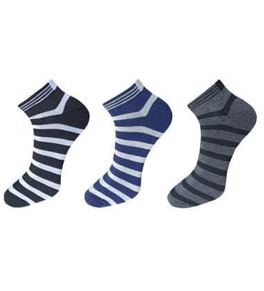 3_Pair Set Unisex Casual Cotton Solid Ankle Length Socks (Multicolor)-PID54104