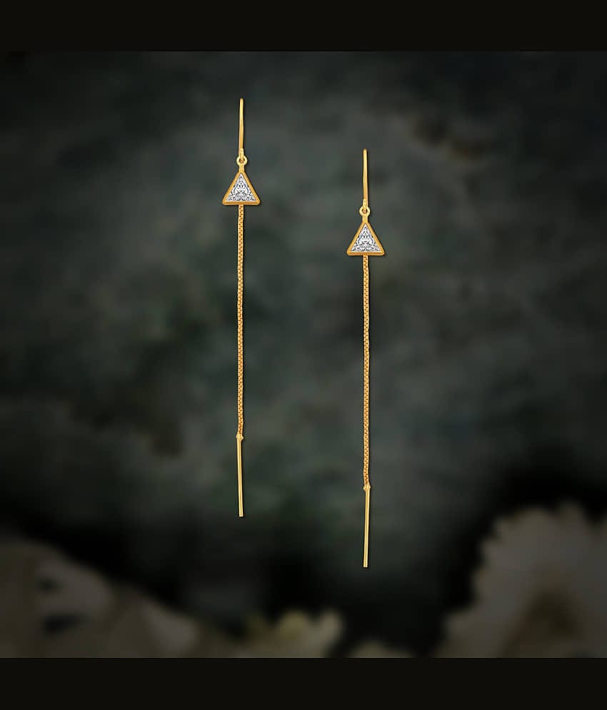 LUV FASHION Golden Threader Earrings ( Pack of 1 )