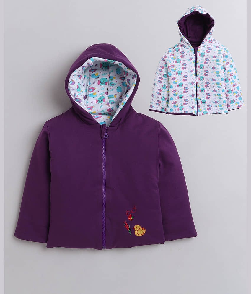 BUMZEE Single Baby Girls 100% Cotton Light Weight Jacket ( Purple )