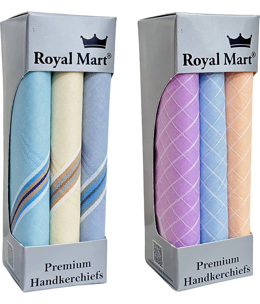 Royal Mart - Multi Blended Men's Handkerchief ( Pack of 6 )
