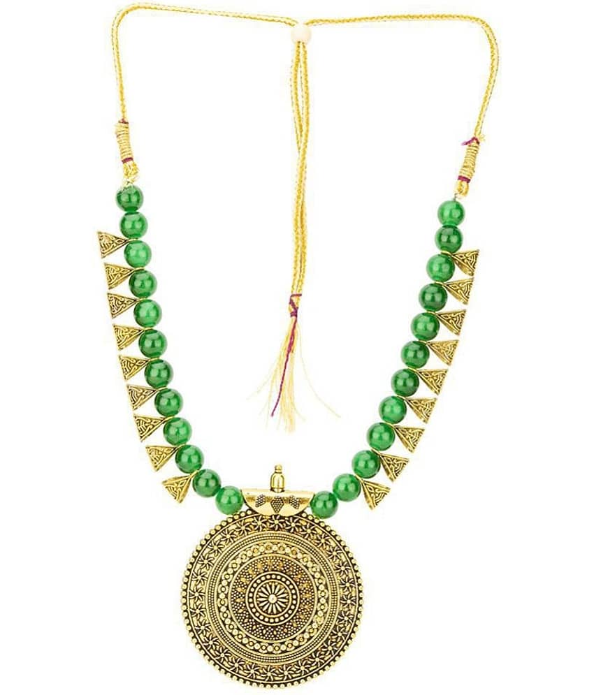 Sunhari Jewels - Green Alloy Necklace Set ( Pack of 1 )