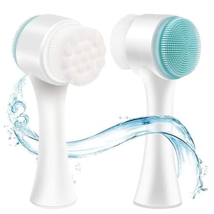 Silicone Manual Dual Face Wash Brush | Deep Pore Exfoliator & Massager | Gentle Scrub for Men & Women (Original Quality)