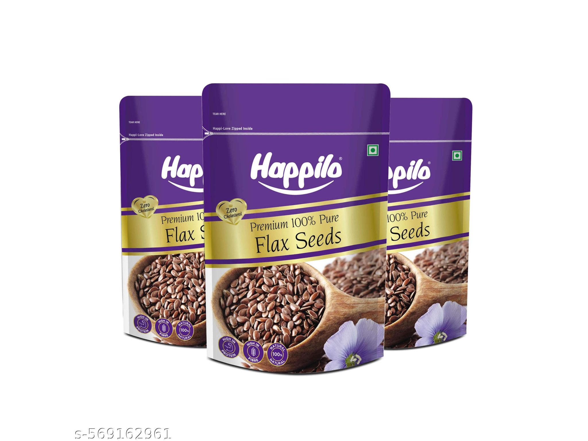 Happilo Premium Raw Authentic Flax Seeds 250g (Pack of 3)