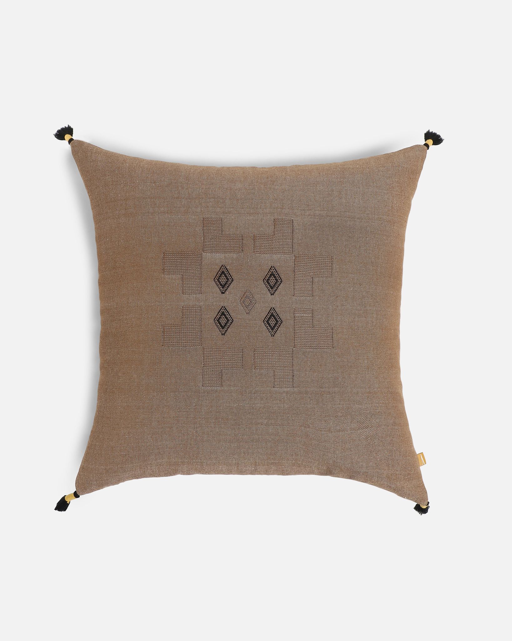 Liga Extra Weft Cushion Cover-Light Brown / 18" X 18" / Cotton x Cotton