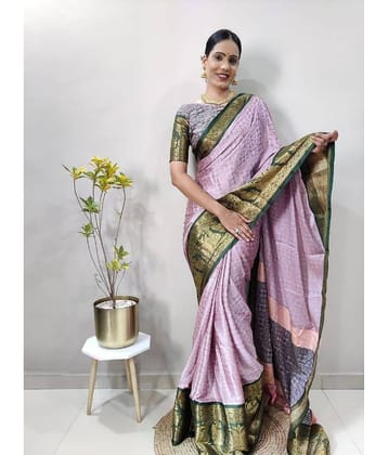 Apnisha Silk Blend Embellished Saree With Unstitched Blouse Piece ( Multicolour )