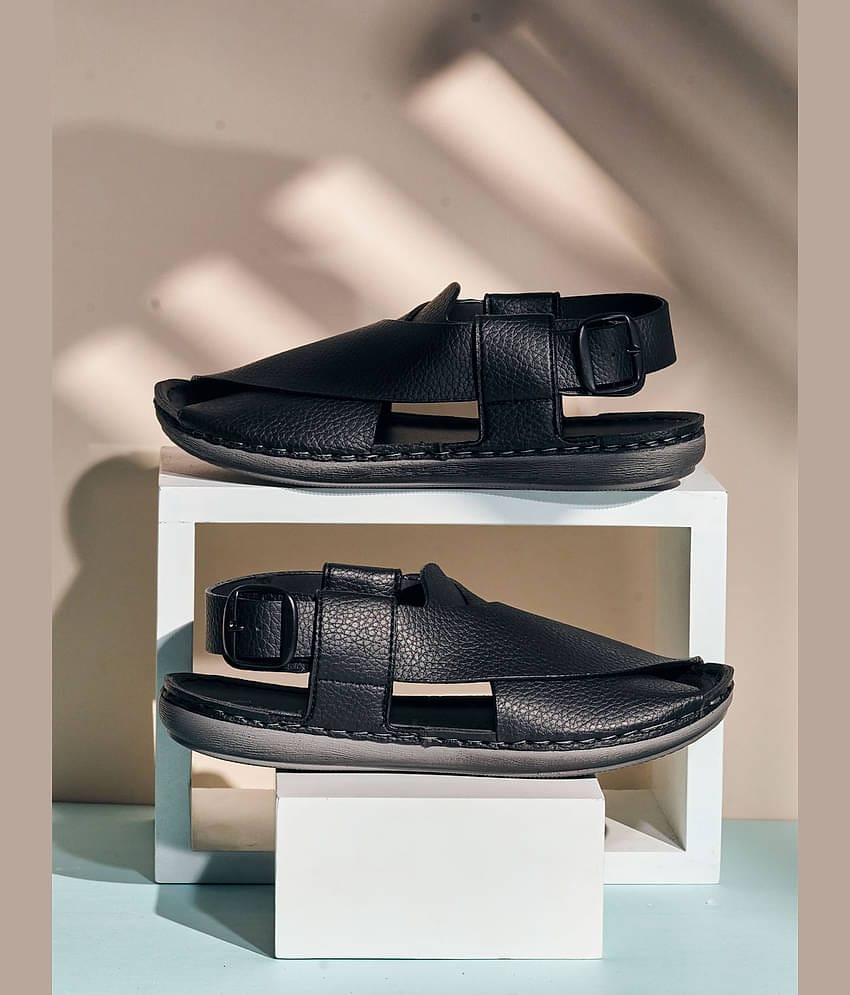 Puntoblu - Black Men's Floater Sandals