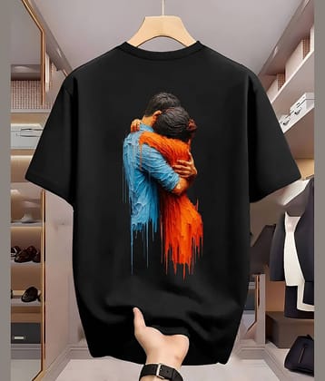 ENITOR Men Cotton Blend Oversized Fit Printed T-Shirt ( Multicolor1 )