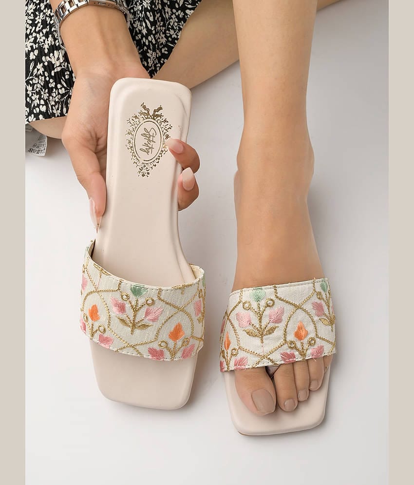 Stylestry Cream Women's Flats